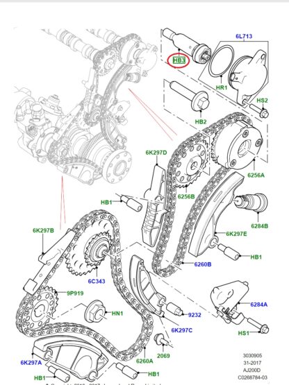 VVT bolt LR073747 JDE36995