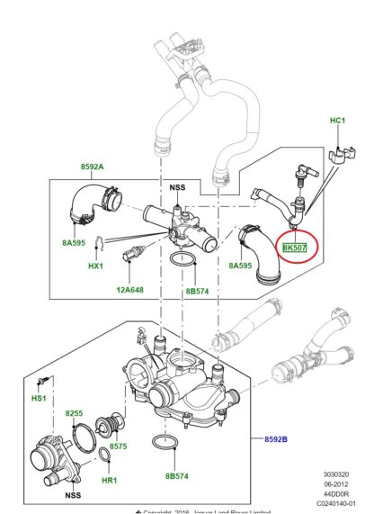 Coling system bleed hose LR023142