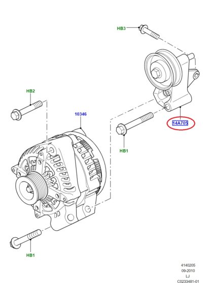 Alternator bracker with idler LR025823