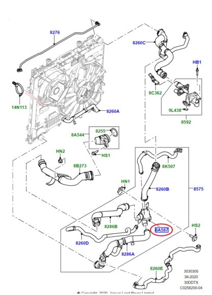 Thermostat and housing LR062085