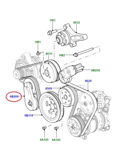 306DT gen2 aux belt tensioner LR079293