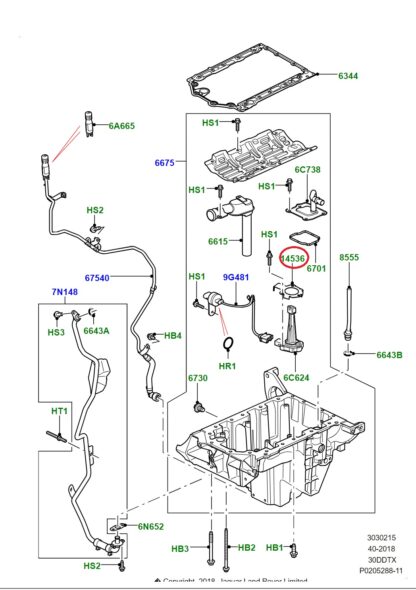 Oil level sensor bracket LR086422