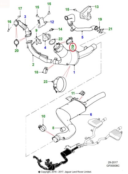 Exhaust clamp LR094552 T4A16980